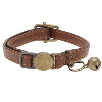 Cat Collar, Adjustable Breakaway Feature, PU Cat Collar Breakaway with Bell