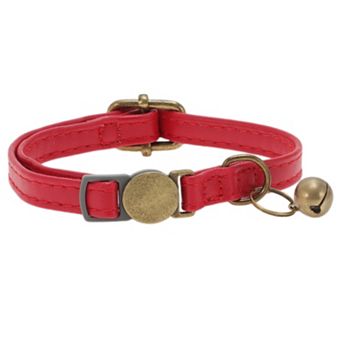 Cat Collar, Adjustable Breakaway Feature, PU Cat Collar Breakaway with Bell
