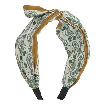 Wide Tie Paisley Bow Headbands for Women 1 pc