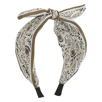Wide Tie Paisley Bow Headbands for Women 1 pc