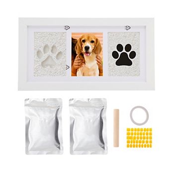 Paw Print Kit for Dog, Pet Memorial Gifts, Keepsake Memory Clay Kit with Frame and Accessories 1 Set