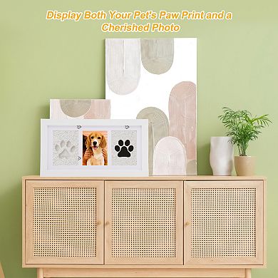Paw Print Kit for Dog, Pet Memorial Gifts, Keepsake Memory Clay Kit with Frame and Accessories 1 Set