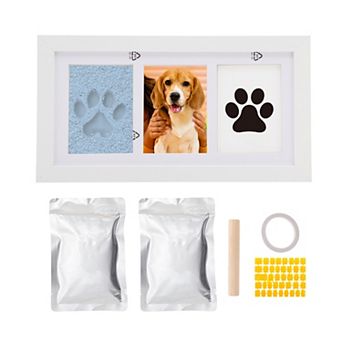 Paw Print Kit for Dog, Pet Memorial Gifts, Keepsake Memory Clay Kit with Frame and Accessories 1 Set