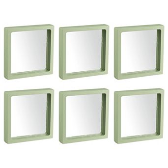 Floating Thin Film Display Box, ABS Frame Case 11cm x 11cm x 2cm Pack of 6