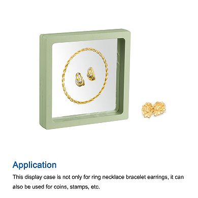Floating Thin Film Display Box, ABS Frame Case 11cm x 11cm x 2cm Pack of 6