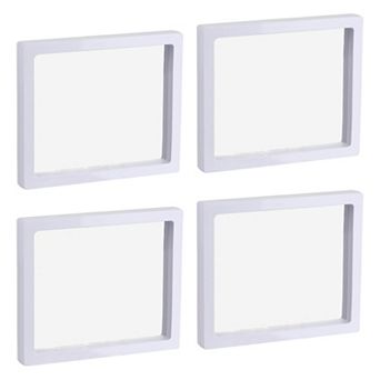 Floating Thin Film Display Box, ABS Frame Case 14cm x 14cm x 2cm Pack of 4