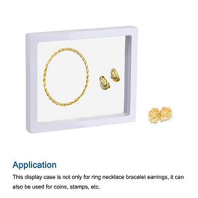 Floating Thin Film Display Box, ABS Frame Case 14cm x 14cm x 2cm Pack of 4