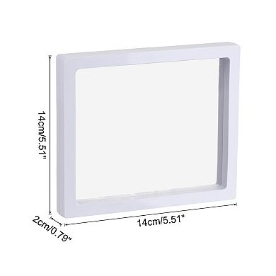 Floating Thin Film Display Box, ABS Frame Case 14cm x 14cm x 2cm Pack of 4