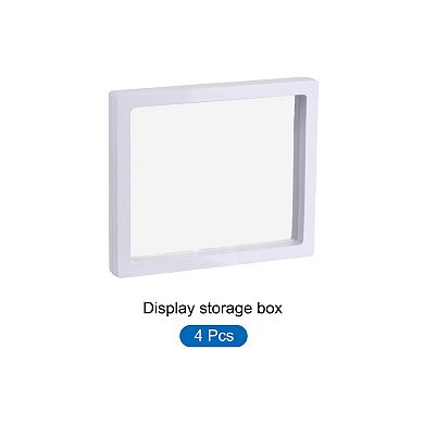 Floating Thin Film Display Box, ABS Frame Case 14cm x 14cm x 2cm Pack of 4