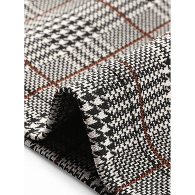 Women's Plaid Suit Pants High Waist Side Slit Business Office Long Trousers