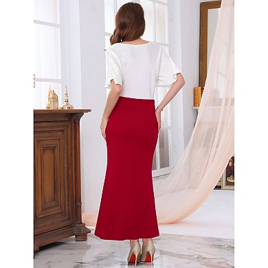 Women's Fishtail Skirt High Waist Formal Cocktail Evening Bodycon Long Maxi Mermaid Skirts