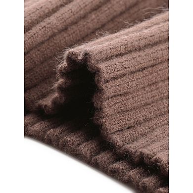 Turtleneck Sweater Blouse for Women Long Sleeve Ribbed Knitted Pullover Top