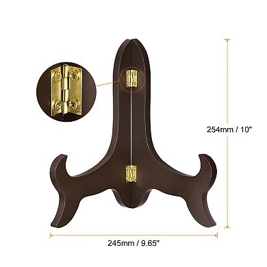 10" Easel Plate Holder, Wooden Folding Display Stand for Decorative Picture Frame
