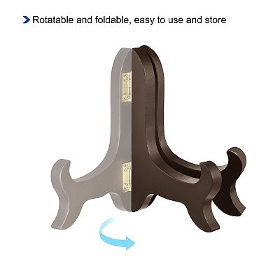 4" Easel Plate Holder, Wooden Folding Display Stand for Decorative Picture Frame