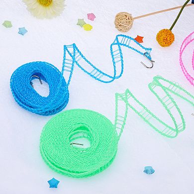 Portable Clothesline, 26.25ft Nylon Windproof Non-Slip Washing Line Rope