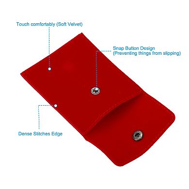 9.3x7.5cm Jewelry Pouches with Snap Button, 6 Pcs Soft Storage
