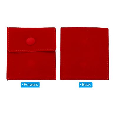9.3x7.5cm Jewelry Pouches with Snap Button, 6 Pcs Soft Storage