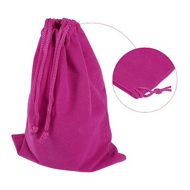 18x12cm Drawstring Gift Bags, 3Pcs Soft Flannel Cloth Storage Pouch