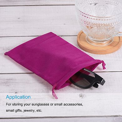 18x12cm Drawstring Gift Bags, 3Pcs Soft Flannel Cloth Storage Pouch