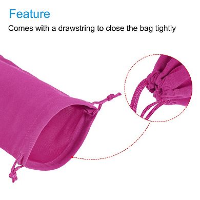 18x12cm Drawstring Gift Bags, 3Pcs Soft Flannel Cloth Storage Pouch
