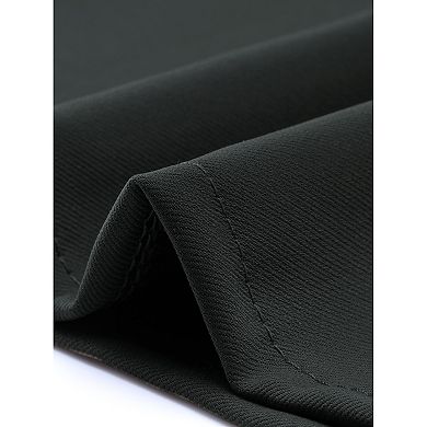 Women's Work Midi Skirt Straight Knot Split Hem High Waisted Skirts