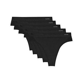 Women's 5 Pair Pack Seamless Side Crochet Thongs