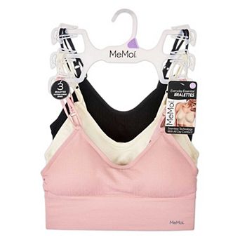 3-Pack Women's Seamless Dual-Strap Padded Tag-Free Wireless Bra