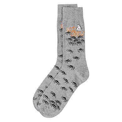Men's "Boo Crew" Halloween Holiday Novelty Crew Sock