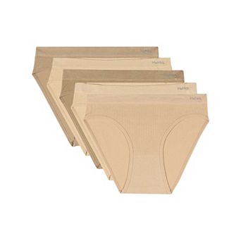 Womens 5 Pair Pack Seamless Pin Rib Bikinis