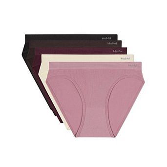 Womens 5 Pair Pack Seamless Pin Rib Bikinis