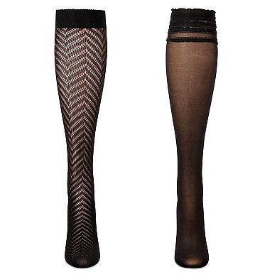 Women's 2 Pair Pack Fashion Knee High Socks