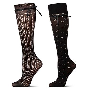 Women's 2 Pair Pack Fashion Knee High Socks