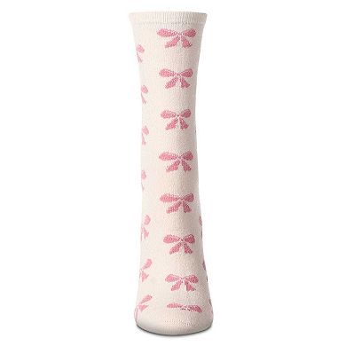 Women's "Bows" Cashmere Blend Crew Sock