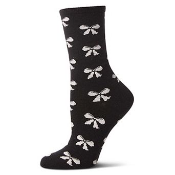 Women's "Bows" Cashmere Blend Crew Sock