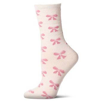 Women's "Bows" Cashmere Blend Crew Sock