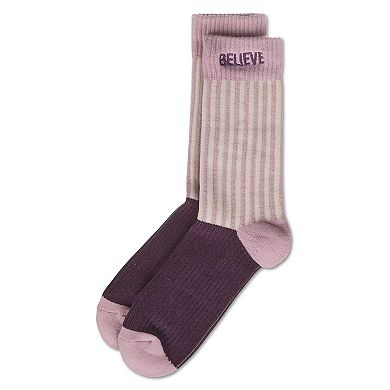 Women's Inspirations Embroidered Cuff Crew Socks