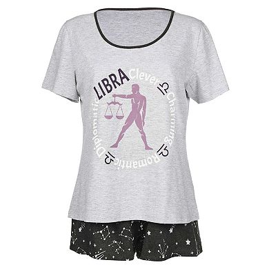 Women's Libra Zodiac Sign PJ Short Set