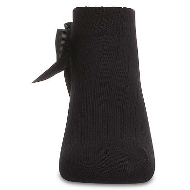 Girls' Ribbed Bow Anklet Socks