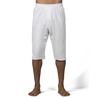 2 Pair Men's Knee-Length Cotton Rich Knit Boxer Shorts