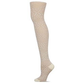 Women's Cotton Blend Diamond-Pattern Sweater Tights