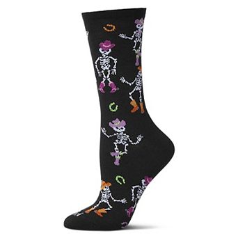 Women's "Howdy Skeletons" Halloween Holiday Novelty Crew Sock