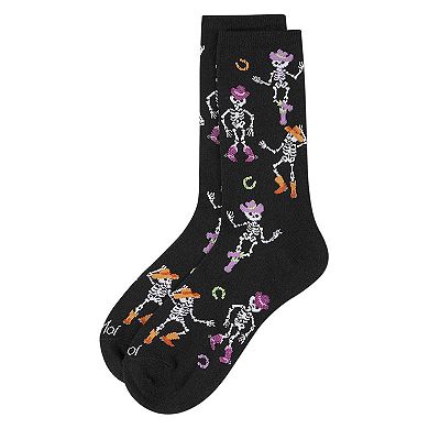 Women's "Howdy Skeletons" Halloween Holiday Novelty Crew Sock