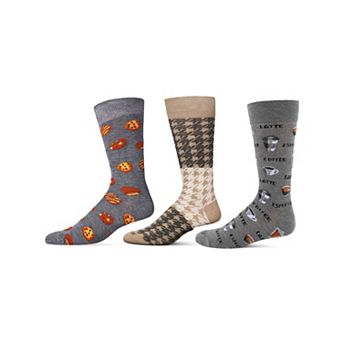 3 Pair Men's Food & Beverage Themed Novelty Crew Socks