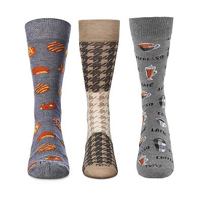 3 Pair Men's Food & Beverage Themed Novelty Crew Socks