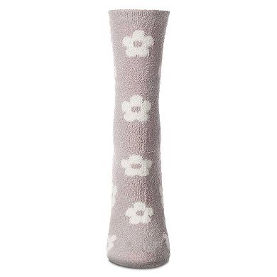 Women's "Daisies" Non-Skid Lavender Infused Crew-Length Cozy Spa Sock