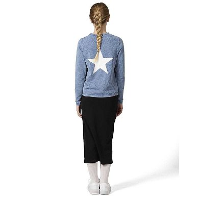 Girls Back Star Design Cotton Rich Long Sleeve T-Shirt
