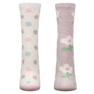 Women's 2 Pair Pack Aloe Infused Non-Skid Spa Socks