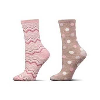 Women's 2 Pair Pack Aloe Infused Non-Skid Spa Socks