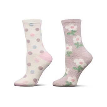 Women's 2 Pair Pack Aloe Infused Non-Skid Spa Socks