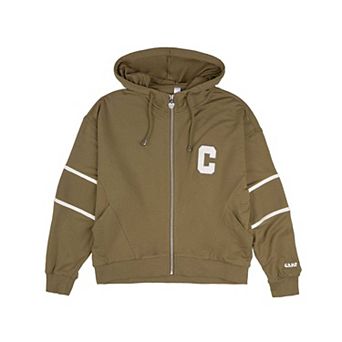 Girls Sporty C Camp Patch Zippered Hoodie